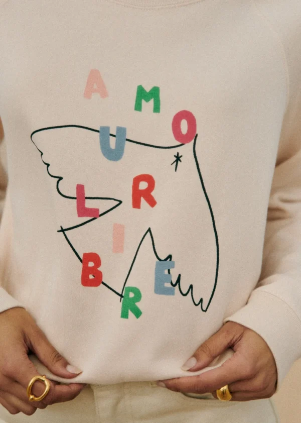 Amour Libre Oiseau Sweatshirt - Sézane X Pangea