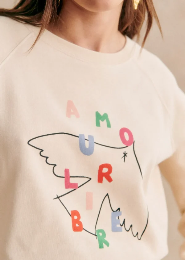Amour Libre Oiseau Sweatshirt - Sézane X Pangea