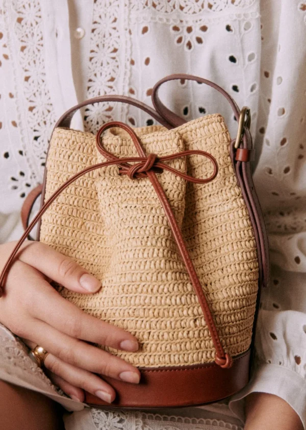 Mini Farrow Raphia Bucket