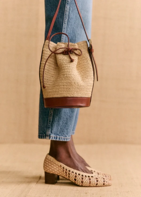 Mini Farrow Raphia Bucket